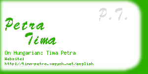 petra tima business card